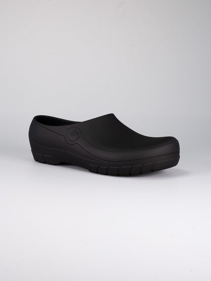 Rocker Gardy Foam Black, zwarte tuinklomp, schuin aanzicht