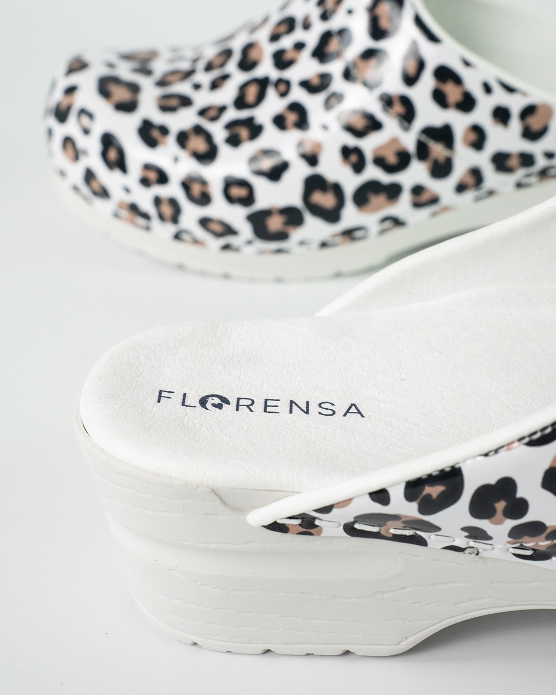 Florensa Clogs Flex - Leopardenweiß