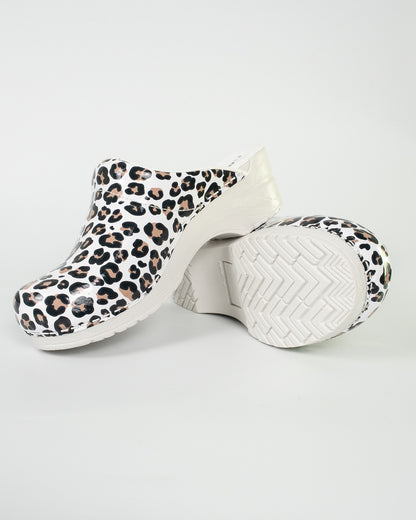 Florensa Clogs Flex - Leopardenweiß